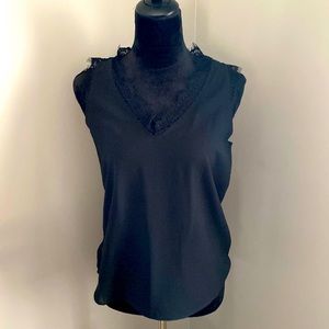Black lace detail tank